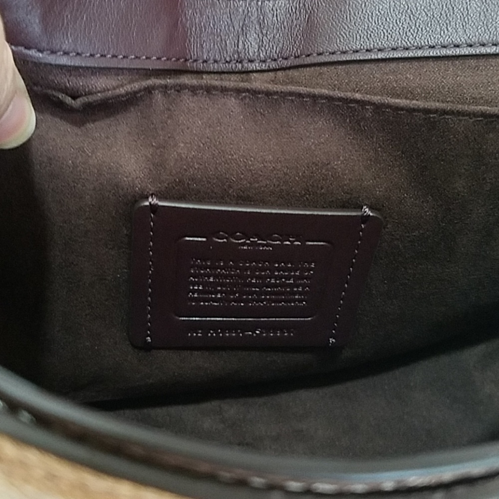 COACH Crinkle Rose Gold Leather Crossbody Bag - Picture 6 of 8